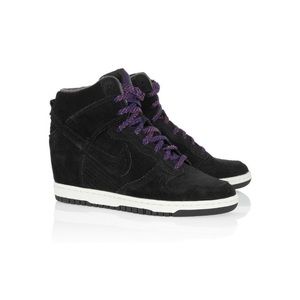 Nike | Black Dunk Sky Hi Top Suede Lace Wedge Sneaker